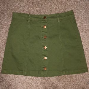 Denim Bottoned Mini Skirt